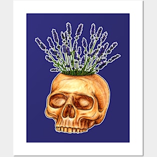 Lavender Skull Vase Posters and Art